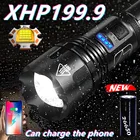 Супер мощсветильник яркий светодиодный фонарик XHP199 XHP90, высокомощный фонарь с Usb светильник перезаряжаемый Тактический светильник онарик, ручная Рабочая Лампа 18650