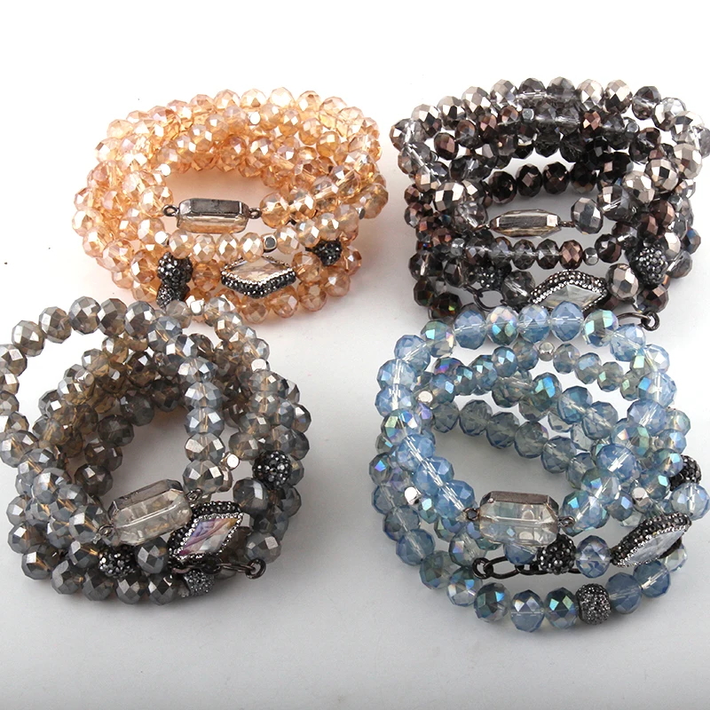 MOODPC модные энергетические браслеты красивые синие женские стеклянные кристаллы