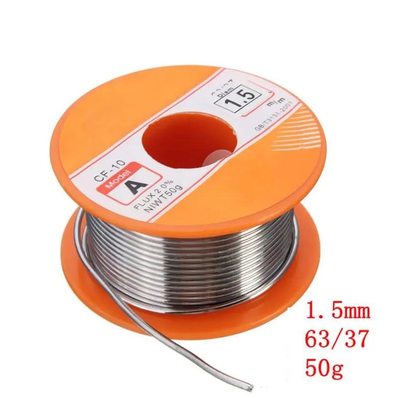 

50g 0.5mm 0.6mm 63/37 Tin Lead FLUX 2.0% Tin Wire Melt Rosin Core Solder Soldering Welding Wire Reel Roll