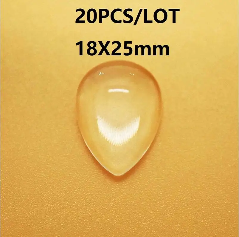 tears 20pcs 18x25mm Качественный комплект из двух предметов, 8/10/12/14/16/18/20/25 мм кабошоны круглые овальной формы сердца слезы прозрачный Стекло кабошон для DIY кулон для изготовления ювелирных изделий - Цвет: tears 20pcs 18x25mm