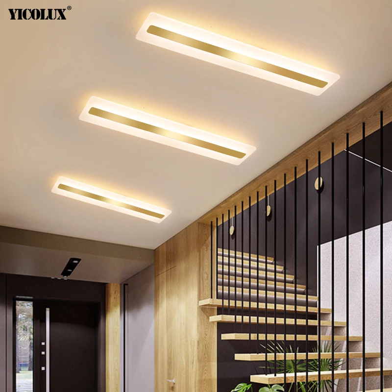 Luces de Oro Acrílico modernas para sala de estar, dormitorio, pasillo, lámpara de cocina, iluminación interior, arañas LED, blanco y negro, novedad