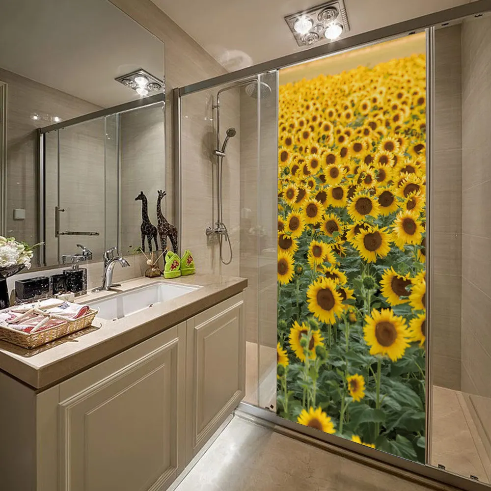 

3D creative sunflower door stickers wall stickers self-adhesive waterproof removable