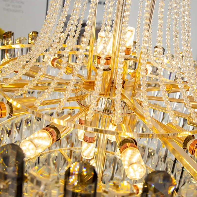 Хрустальная люстра для двойного входа в гостиную простая Роскошная длинная