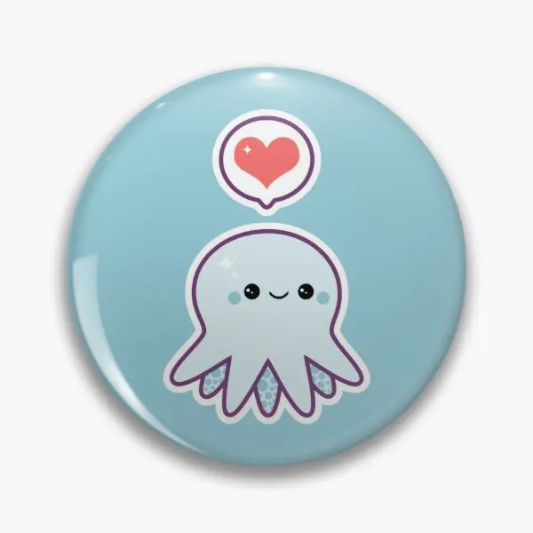 

Cute Blue Octopus Customizable Soft Button Pin Collar Metal Funny Brooch Creative Jewelry Cute Fashion Lapel Pin Badge Hat Gift