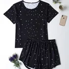 Женский комплект из 2 предметов, домашняя одежда большого размера с принтом, удобная летняя Пижама 4xl для девочек-подростков, пижамный комплект для женщин, размера плюс