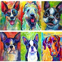 new 5d diy diamond painting animal cross stitch full square round drill oil painting dog diamond embroidery home decor art gift
