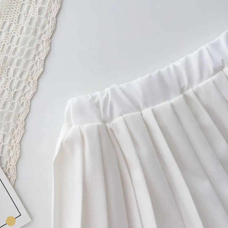 

Knit Kids 2Pcs Sets Age For 1 - 6 Years Baby Girls T-Shirt+Pleated Skirt 2021 New Summer Children Clothes Casual Basic Style Set