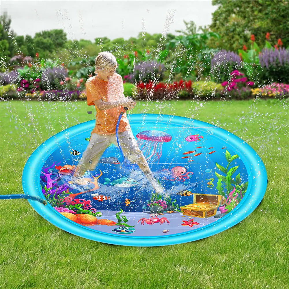 

Kids Sprinkler Pad Mat Children Summer Outdoor Water Splash Play Mat Lawn Inflatable Sprinkler Cushion Toy Water Play Mat