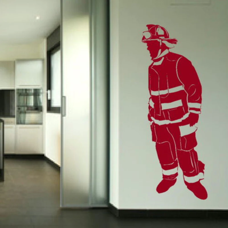 

Съемная виниловая наклейка Fireman, художественные обои, роспись, Декор, наклейка на стену, украшение для дома, защитник