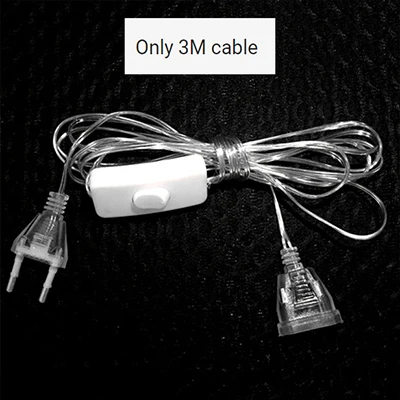 3M Cable 3,5 м светодиодный светильник с Луной и звездой, 220 В, ЕС, занавес, Рождественская гирлянда, сказочные огни, украшение для новогодней свадьбы - Испускаемый цвет: 3M Cable