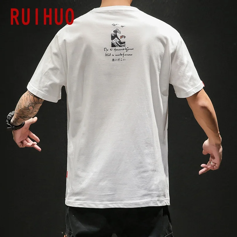 RUIHUO 2021 новые летние хлопковые футболки с короткими рукавами для мальчиков