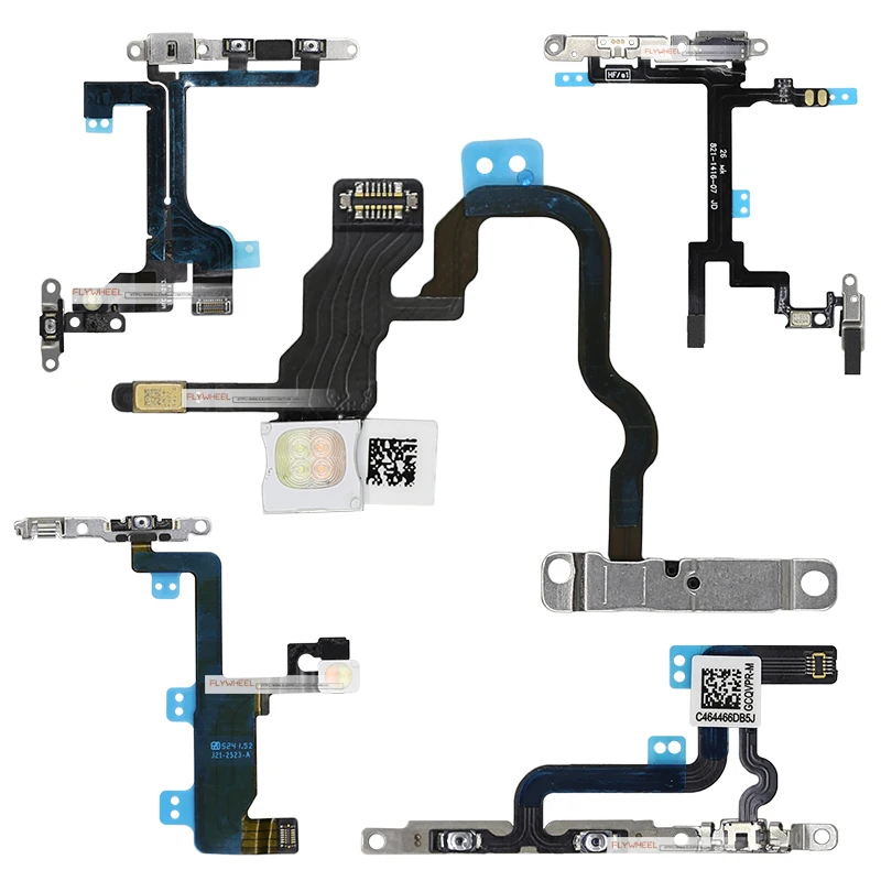 1 шт. power On Off Flex для iPhone 5 5S 5C 6 6S 7 8 Plus X громкость вверх-вниз ключ для боковой кнопки ленты гибкий кабель с металлом