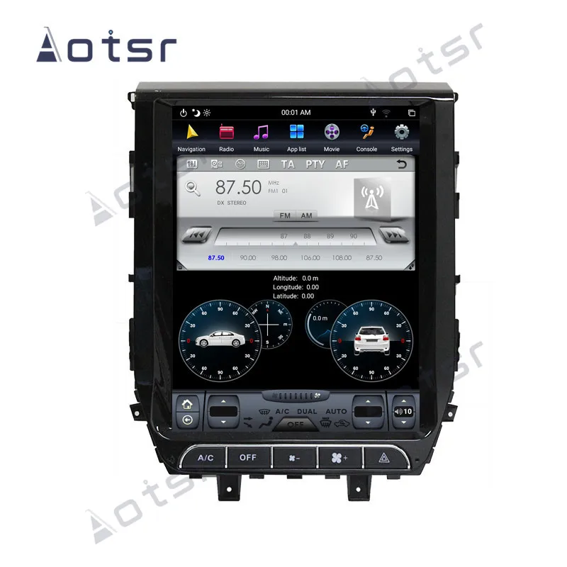 Автомобильный мультимедийный плеер Tesla style 12 дюймов Android 9 0 DVD-плеер N0 с