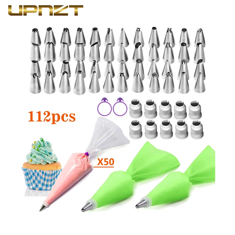 112 шт./компл. Кондитерские насадки из нержавеющей стали для крема с кондитерским