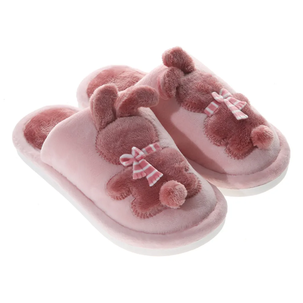 Children Home Slippers Plus Velvet Toddler Infant Kids Cute Cartoon Rabbit Warm Non-slip Floor Soft Cotton Shoe 70 |
