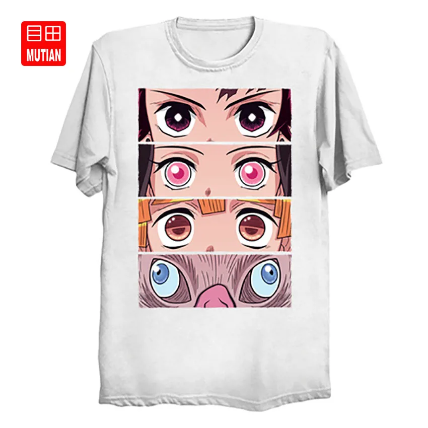 Demon Eyes футболка demon slayer Манга Аниме kimetsu no yaiba tanjiro nezuko zenitsu inosuke|Мужские футболки| |