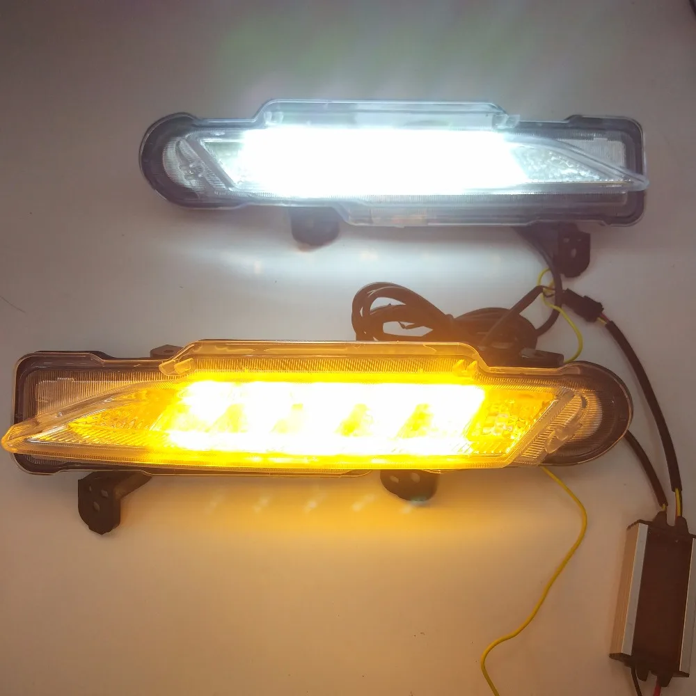 

12V one set LED DRL for Toyota Yaris 2017 2018 foglight daylight car light Waterproof ABS Cover with turn siganl