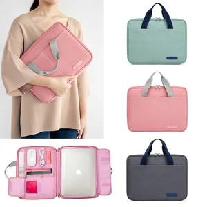 laptop bag case for macbook 13 14 15 inch laptop sleeve briefcase 15 6 notebook bag for dell acer asus hp business women handbag free global shipping
