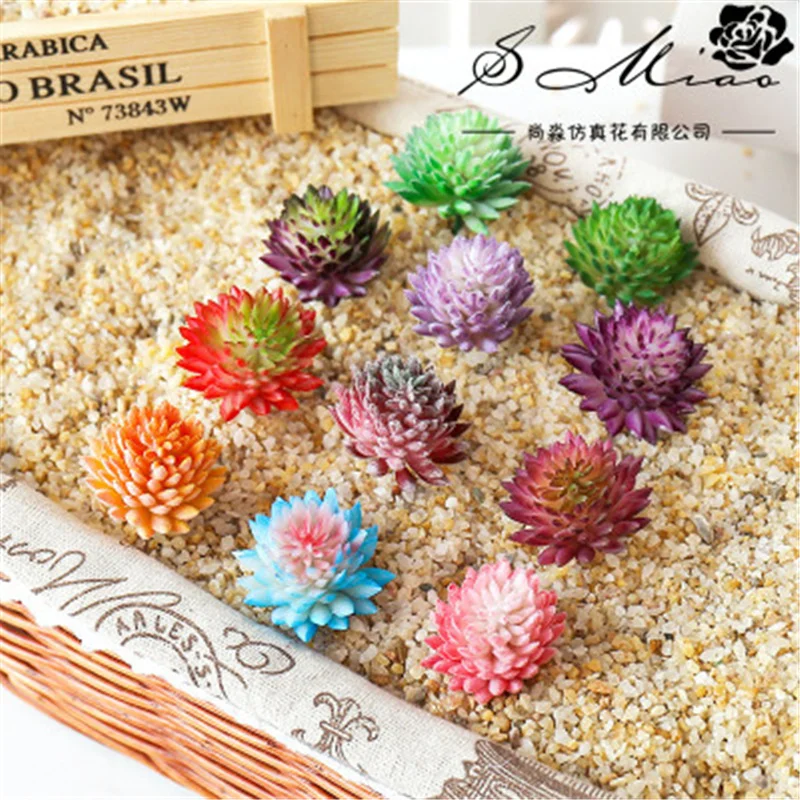 

11Styles Flocking Artificial Succulents Plants Home Garden Decoration DIY Plants Wall Flower Arrangement Fake Plants