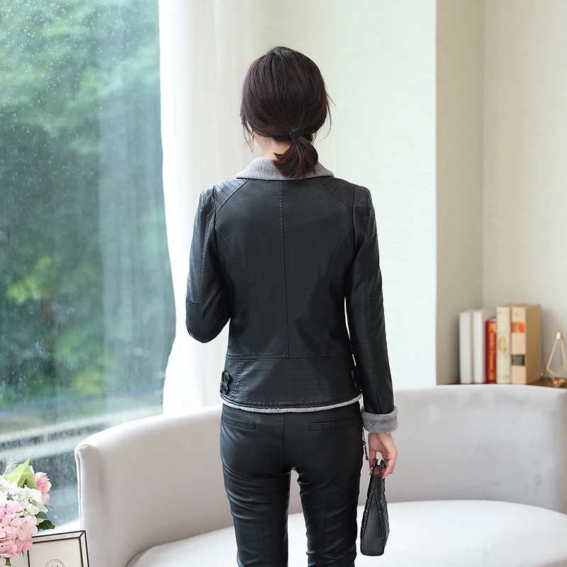 Осенне зимние женские кожаные куртки и пальто модные большие размеры 4XL