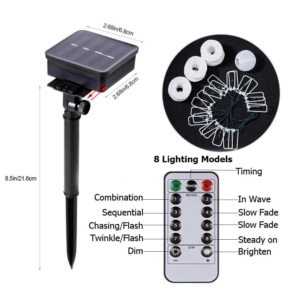 Рождественская гирлянда фонарь на солнечной батарее 30 светодиодов сказочные