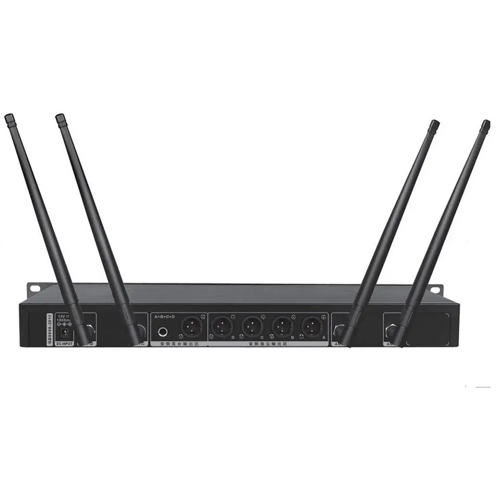Bolymic UHF 4 канальный PLL четыре беспроводных микрофона дробато гарнитура