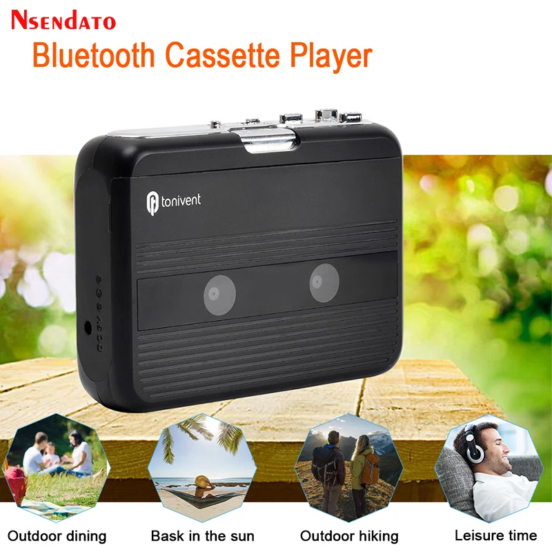Портативный Bluetooth кассетный плеер, FM-радио, Bluetooth кассетный плеер, кассета, передатчик, плеер для колонок, наушников - изображение