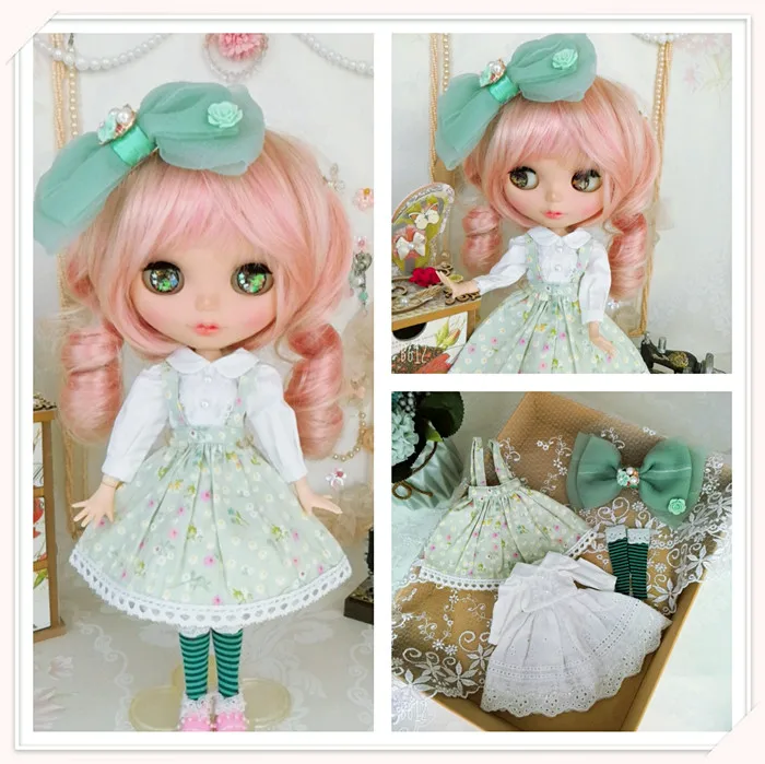 4 шт./компл. кукла 1/6 [кружевное платье + носки бантики фартуки] Blyth одежда (подходит