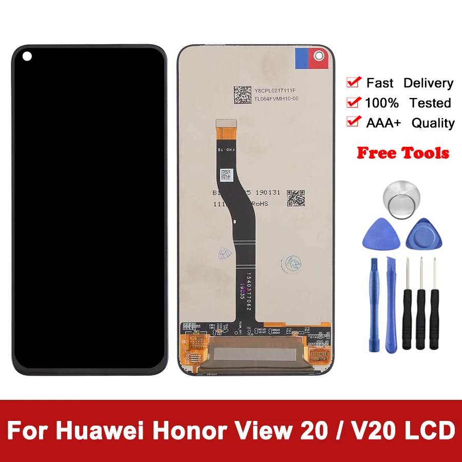 

6.4'' Display For Huawei Honor View 20 V20 LCD Display Touch Screen Replacement For Honor V20 LCD PCT-L29 Screen Repair Parts