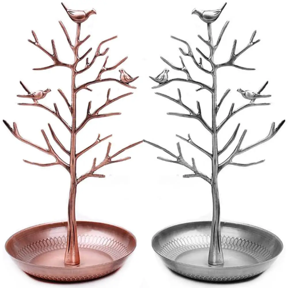 

Vintage Bird Tree Stand Jewelry Earrings Necklace Ring Show Rack Holder Display