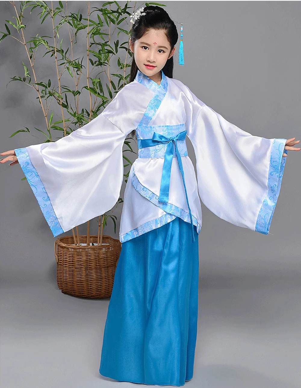 Маскарадный костюм принцессы на Хэллоуин в китайском стиле голубое фиолетовое