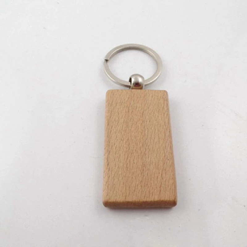 

40Pcs Blank Wooden Wooden Keychain Diy Wooden Keychain Key Tag Anti-Lost Wood Accessories Gift (Mixed)