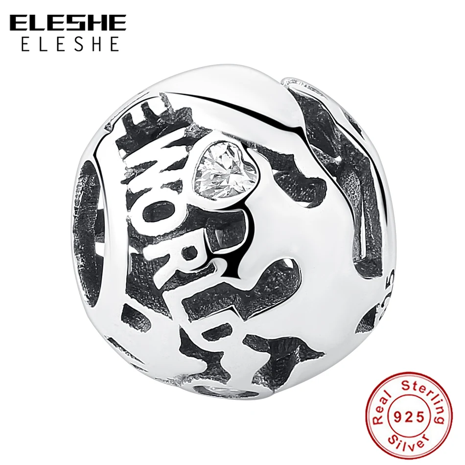 Настоящее Стерлинговое Серебряная круглой формы очаровательный подрходит к