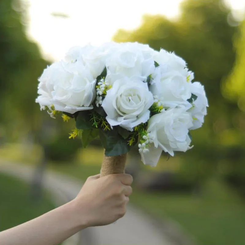 Свадебные цветы SexeMara букеты для невесты ширина белой розы Бесплатная Доставка