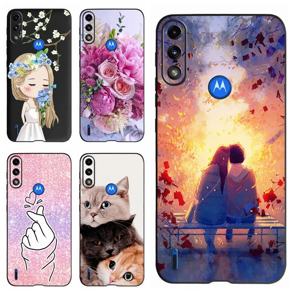 For Motorola Moto E7 Power Case E7i Soft Silicone Cute Fashion Phone Back Cover TPU Fundas |