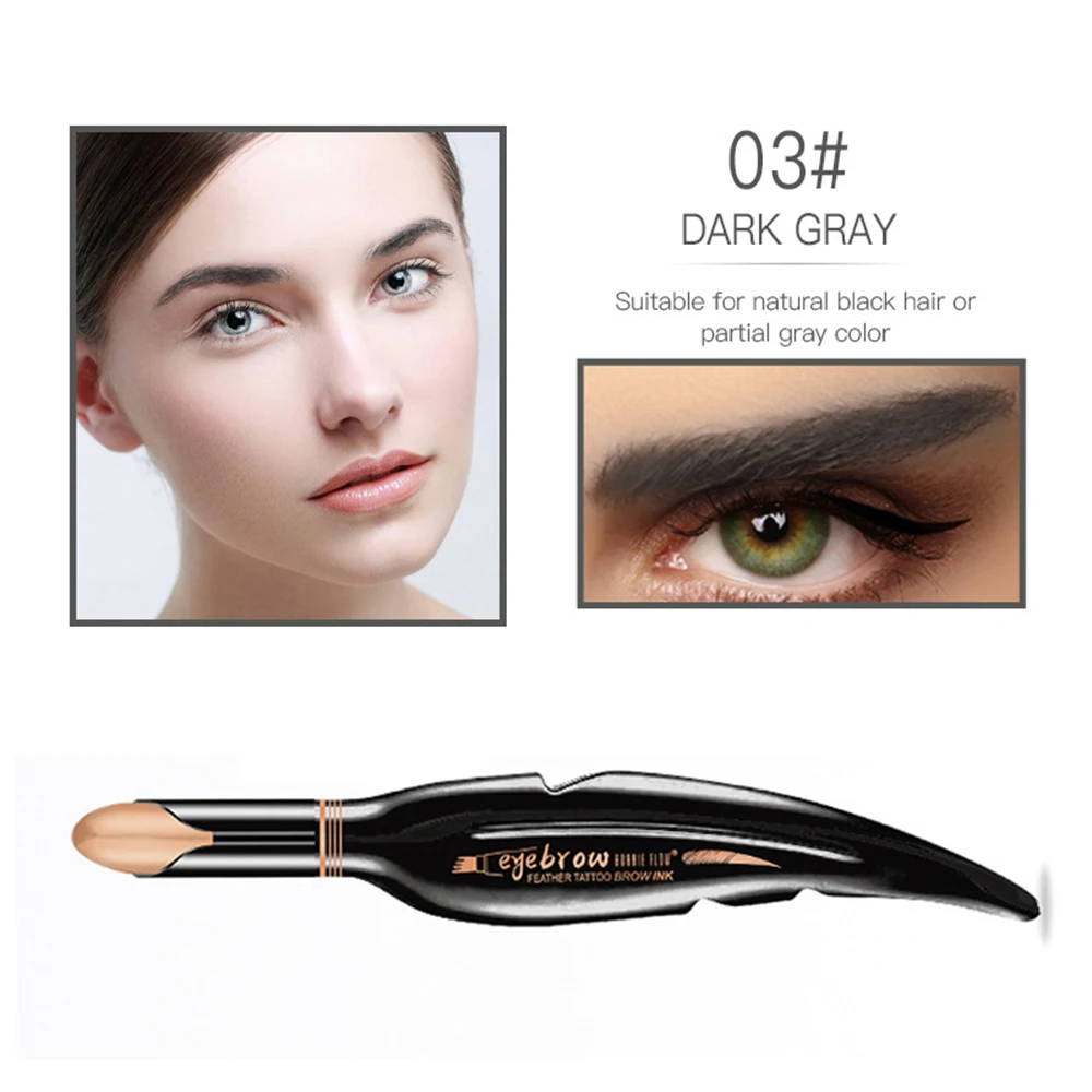 A-Dark Gray 4D водонепроницаемый влагостойкий гель для бровей мгновенное волокно для бровей с кисточкой для бровей Профессиональный инструмент для наращивания макияжа глаз - Цвет: A-Dark Gray