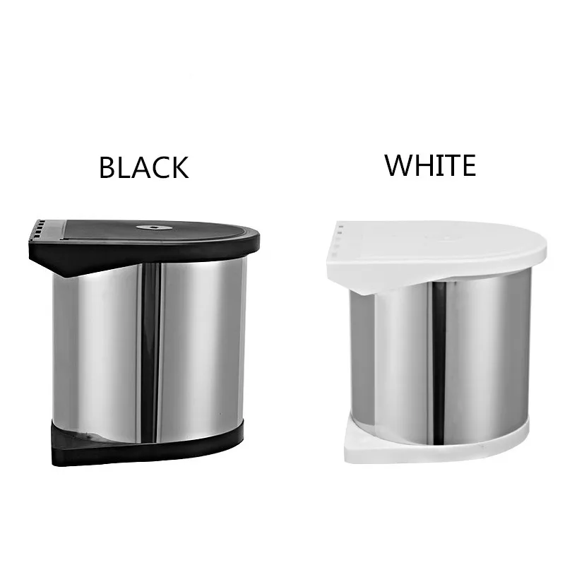 

Stainless Steel Trash Can For Kitchen Garbage Poubelle Recessed Built-in Double Bucket Trash Bin Dustbin Hide Style Waste Bin