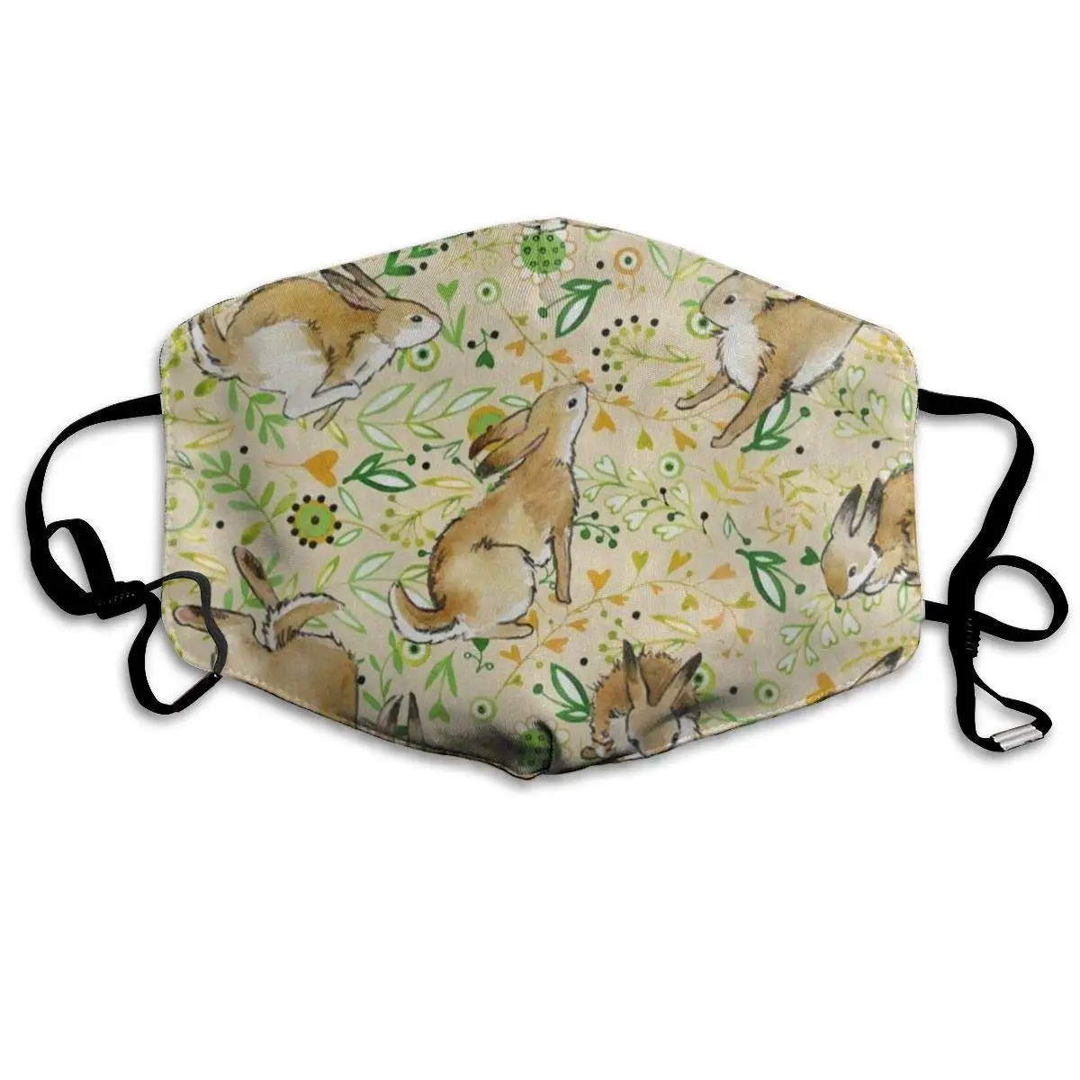 

Dustproof Vintage Flower Rabbit Bunny Easter Mouth Cover Mask Protective Warm Windproof Mask