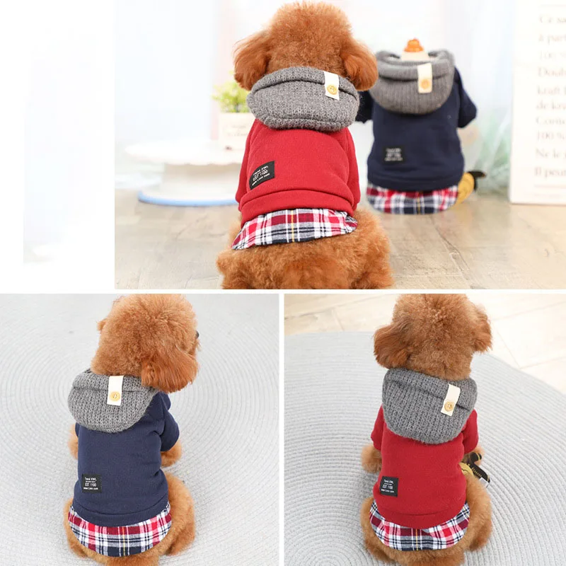 Одежда для собак Комбинезоны маленьких хлопковая одежда зимняя толстовка с