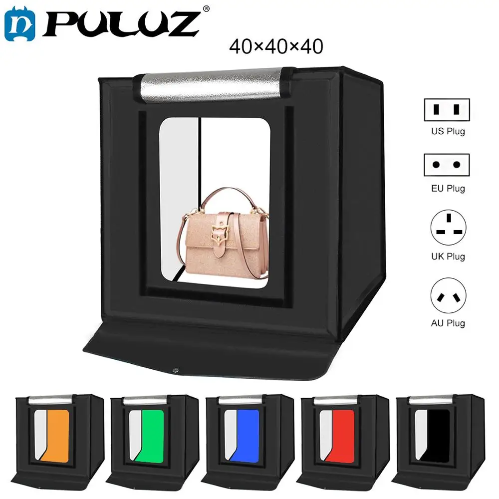 PULUZ 40*40 см 16inc. мини-фотостудия, коробка-светильник, софтбокс для фотосъемки, светодиодное освещение для фото, студийная съемка, палатка, коробка, комплект, светильник, коробка