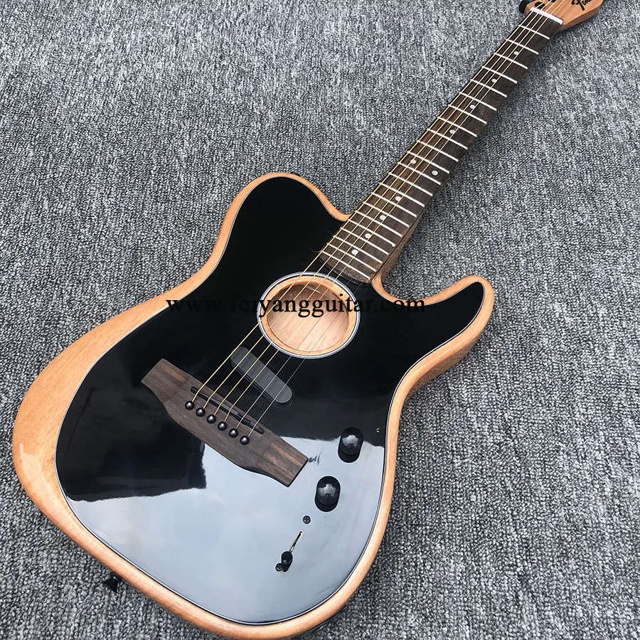2020 новый стиль 6-ой электрогитара черный лакированный деревянный гитары спереди