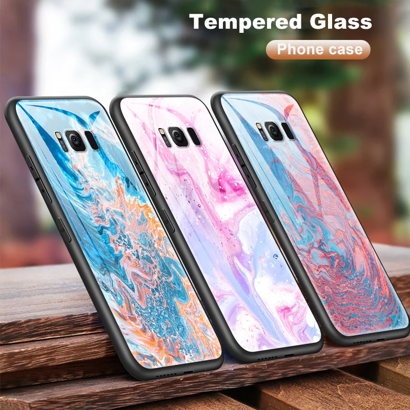 Luxury Tempered Glass Case for Samsung Galaxy A10 A80 A90 A6S A8S A20 A30 A40 A50 A70 J4 Plus M10 M20 M30 S8 S9 S10+ Fundas