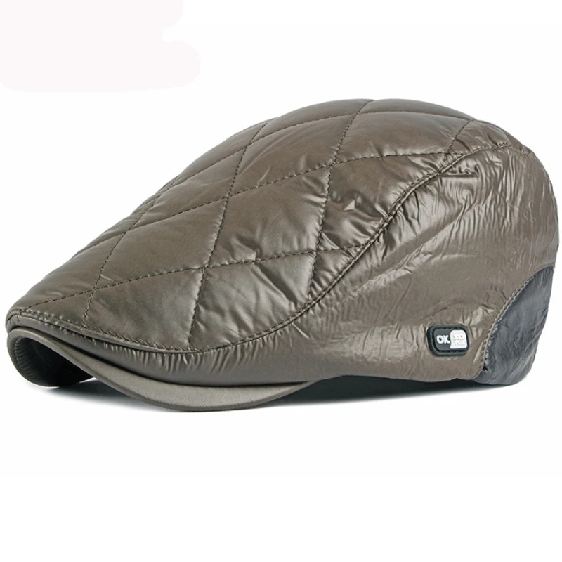 HT2864 береты винтажная мужская шапка Толстая теплая осенне-зимняя плоская кепка Ivy