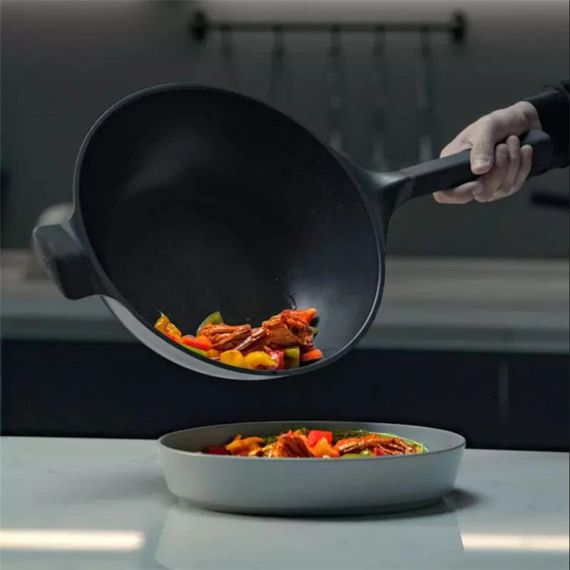 Huohou антипригарная супер платиновая сковорода Wok Stockpot кастрюля для молока прочная