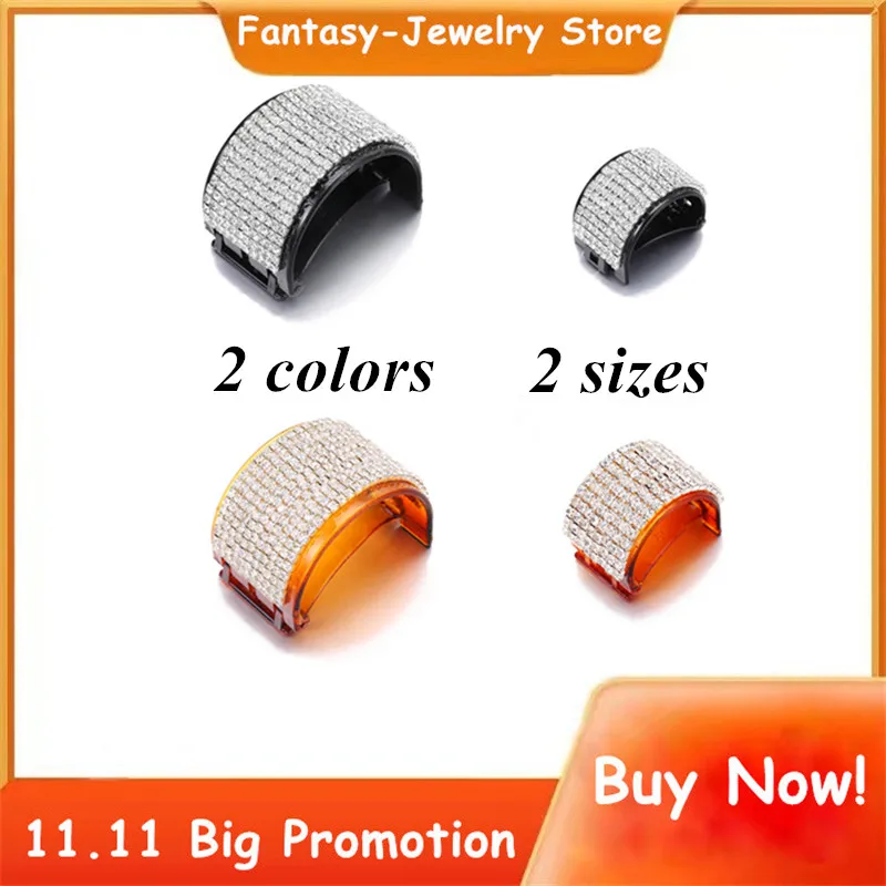 

2 Colors S/M Sizes Black Brown Plastic Crystal Drilled Crescent Shape Hairpin Shining Clips Women Girls Daily Hair Accessories
