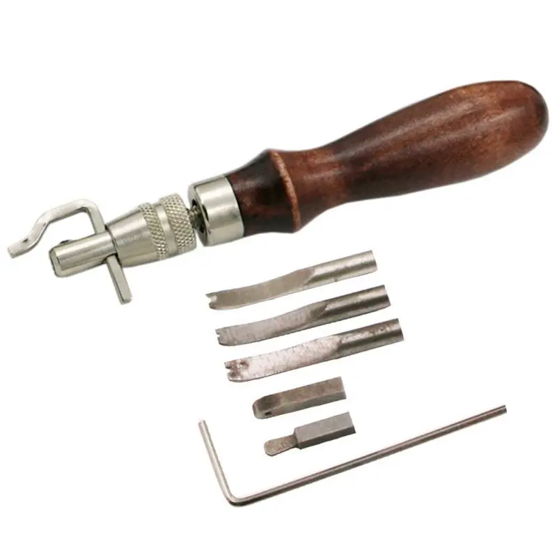 

7Pcs/Set Leather Punch Tools Adjustable DIY Crafts Cutting Edging Stitching Groover Kit Gouge Accessory