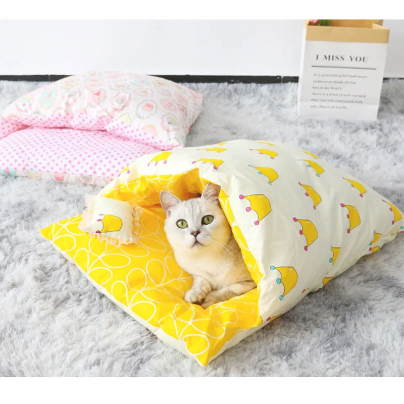 Домашнее животное Кошка Собака Кровать Дом зима Fodable круглая кровать кошка спальный коврик Конура гнездо для собак домашнее животное подушка котенок гнездо товары для домашних животных