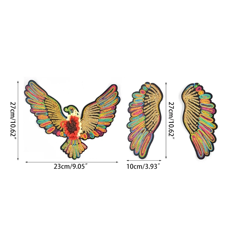 

2Pack Sequins Eagle Embroidered Badge Iron on Sew on Patch for Clothes Jackets Jeans Backpack Caps