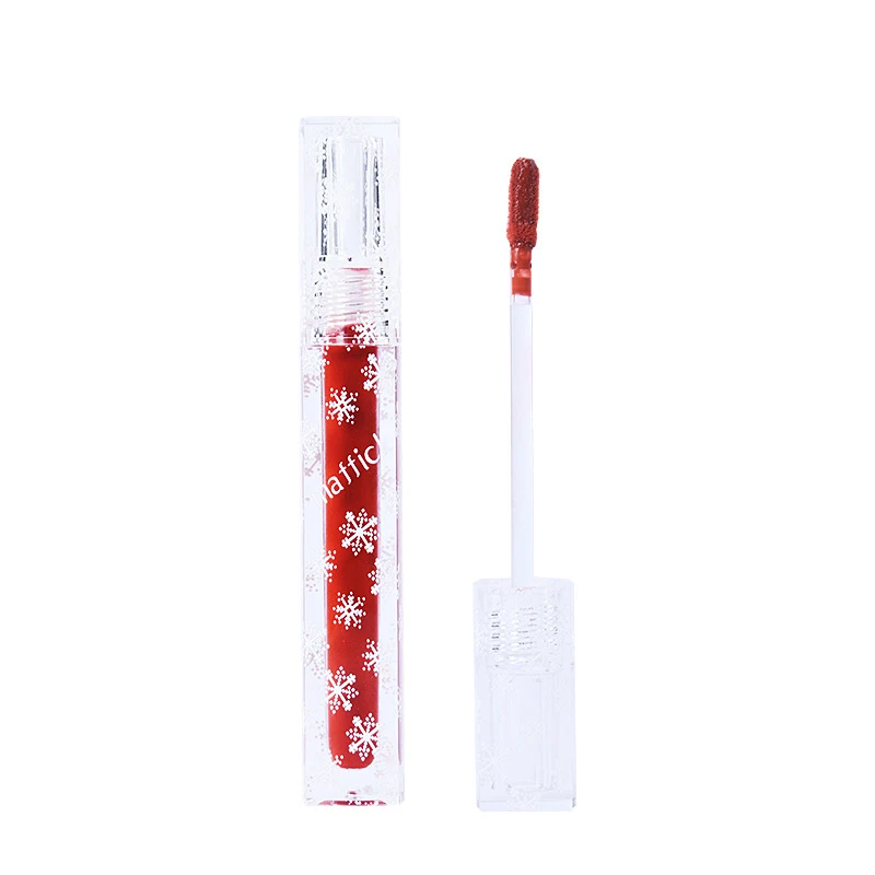 

1 Pc New Snowflake Pattern Design Lip Gloss Easy To Color Long Lasting Waterproof Not Stick Cup Moisturizing Lip Cosmetic TSLM1