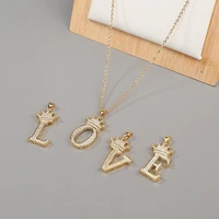 2021 new fashion hip hop english letter necklace european and american trend jewelry pendant clavicle chain 18k gold plated